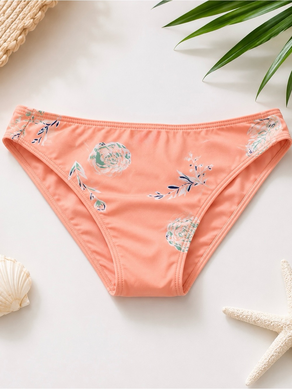Roxy Lahaina Peach Floral Bikini Bottoms